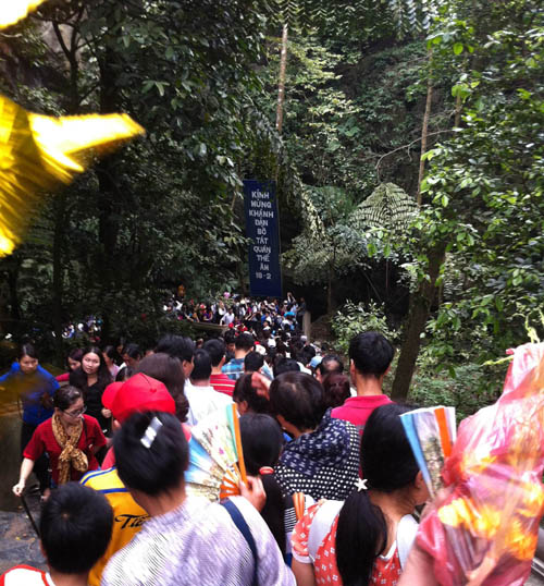 Millions of people make a pilgrimage to the Huong pagoda